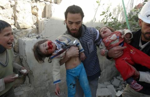 Enfants victimes de la guerre en Syrie