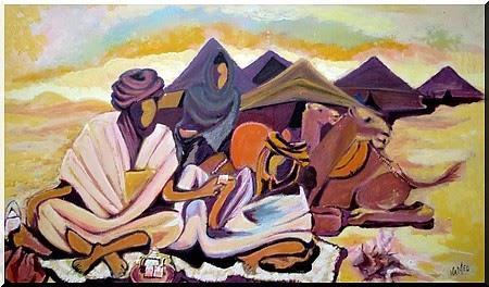 Toile d'un peintre mauritanien, Hamed