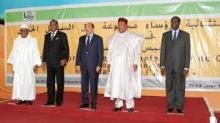 Les chefs d'Etats du G5. Parmi on reconnait le président Mohamed Ould abdel Aziz et le président du Niger à sa gauche.